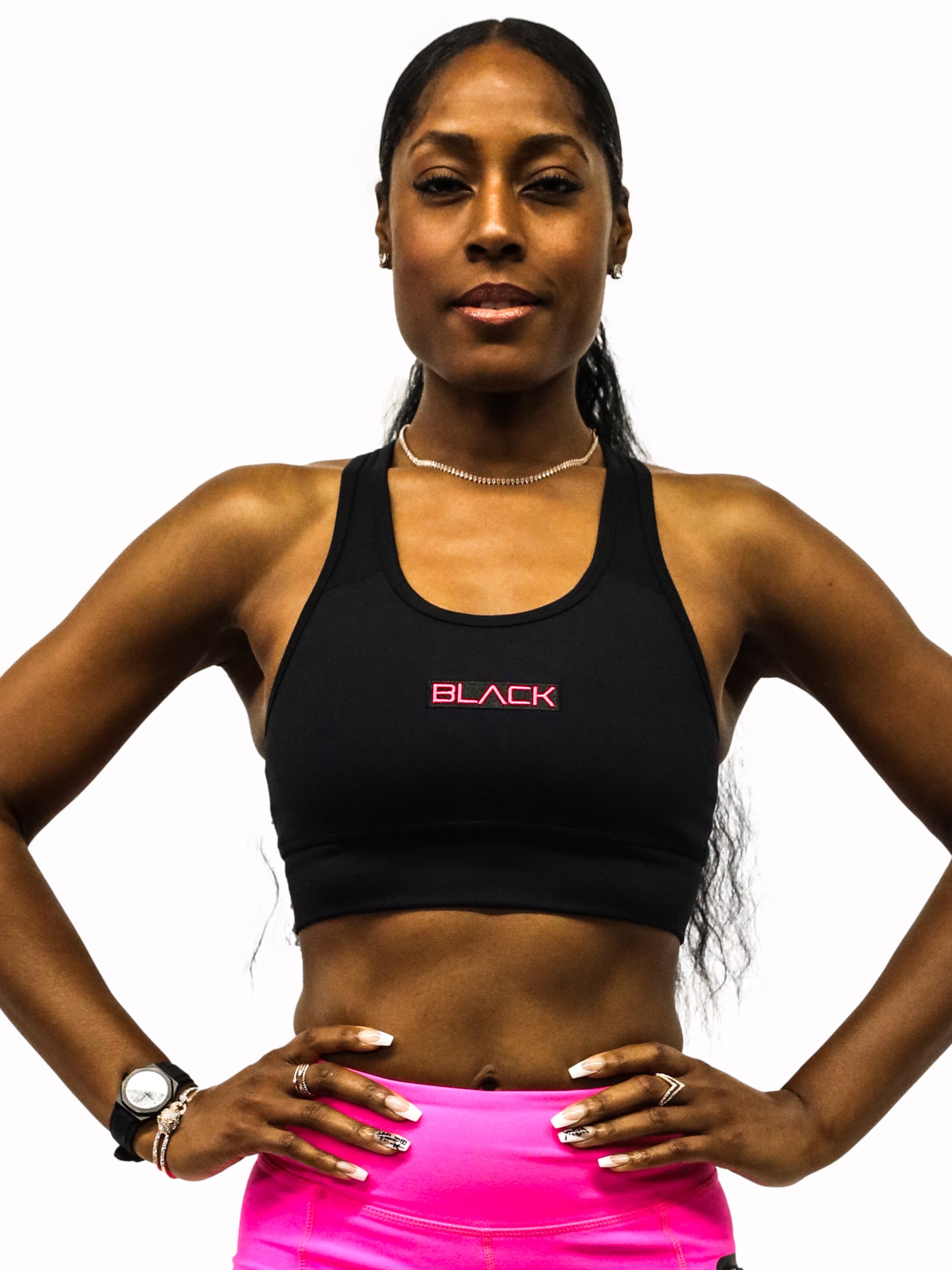 Buy NEONFIT Fashion Non Padded Sports Bra (Black) Online at Best