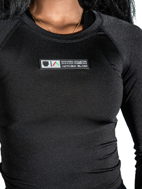 Women's Wakanda Athletics Long Sleeve Crop