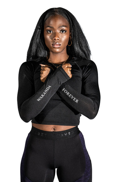 Women's Wakanda Athletics Long Sleeve Crop