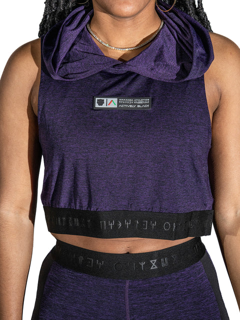 Women's Wakanda Athletics Sleeveless Crop Performance Hoodie