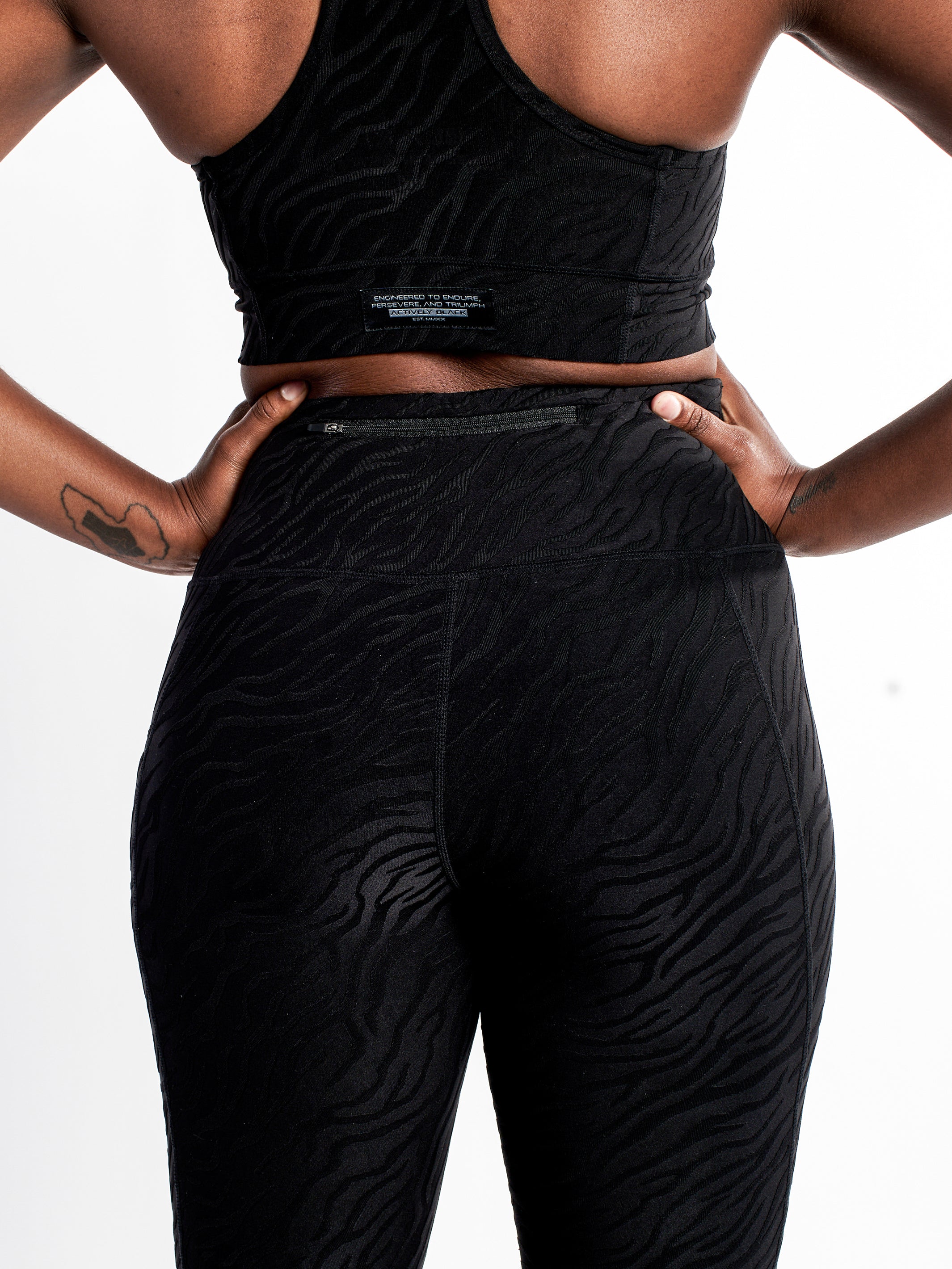 Women's Black Zebra Luxe Tights