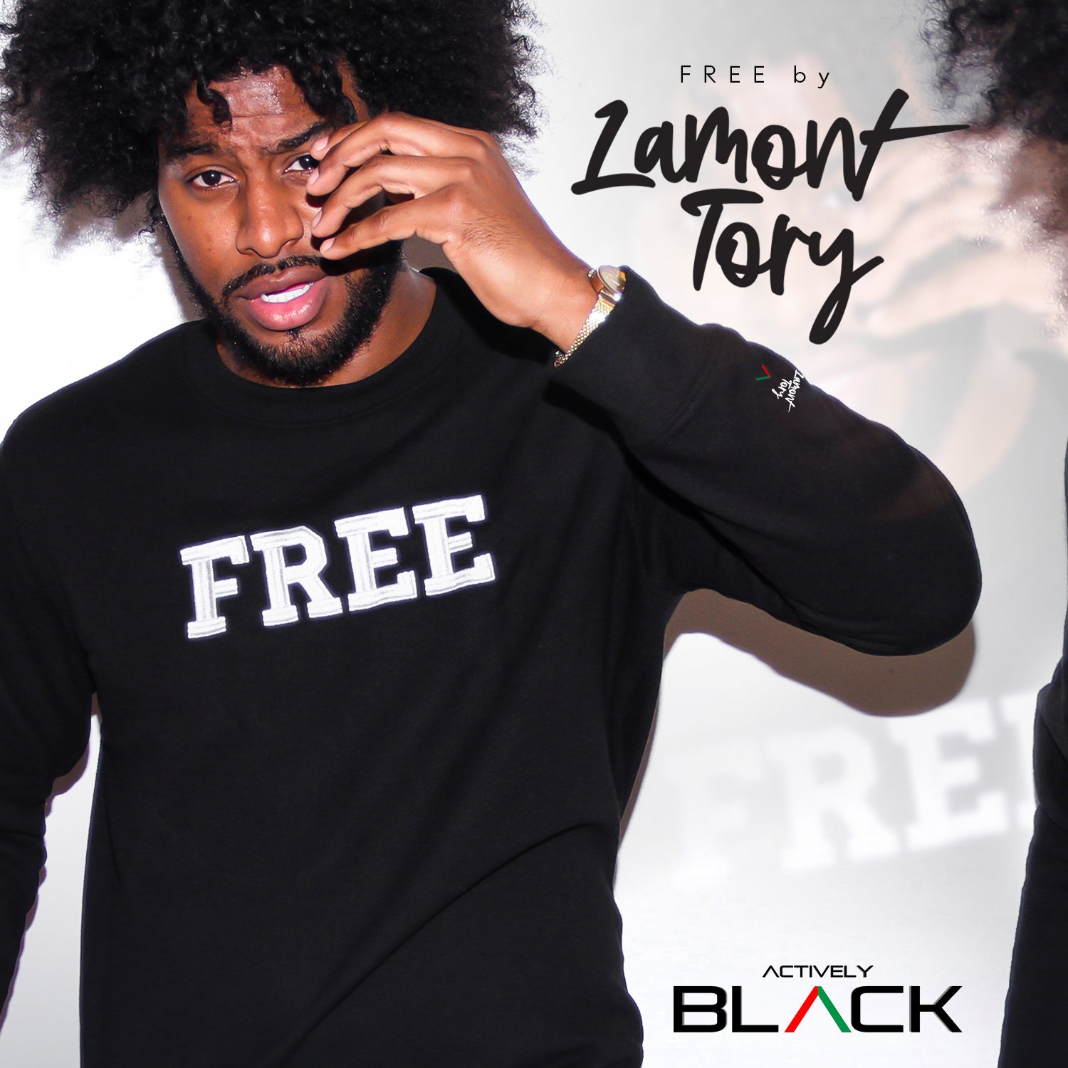 Lamont Tory x Actively Black Crewneck