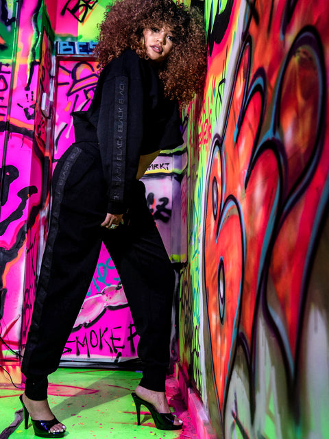 Women's Black Band Luxe Joggers